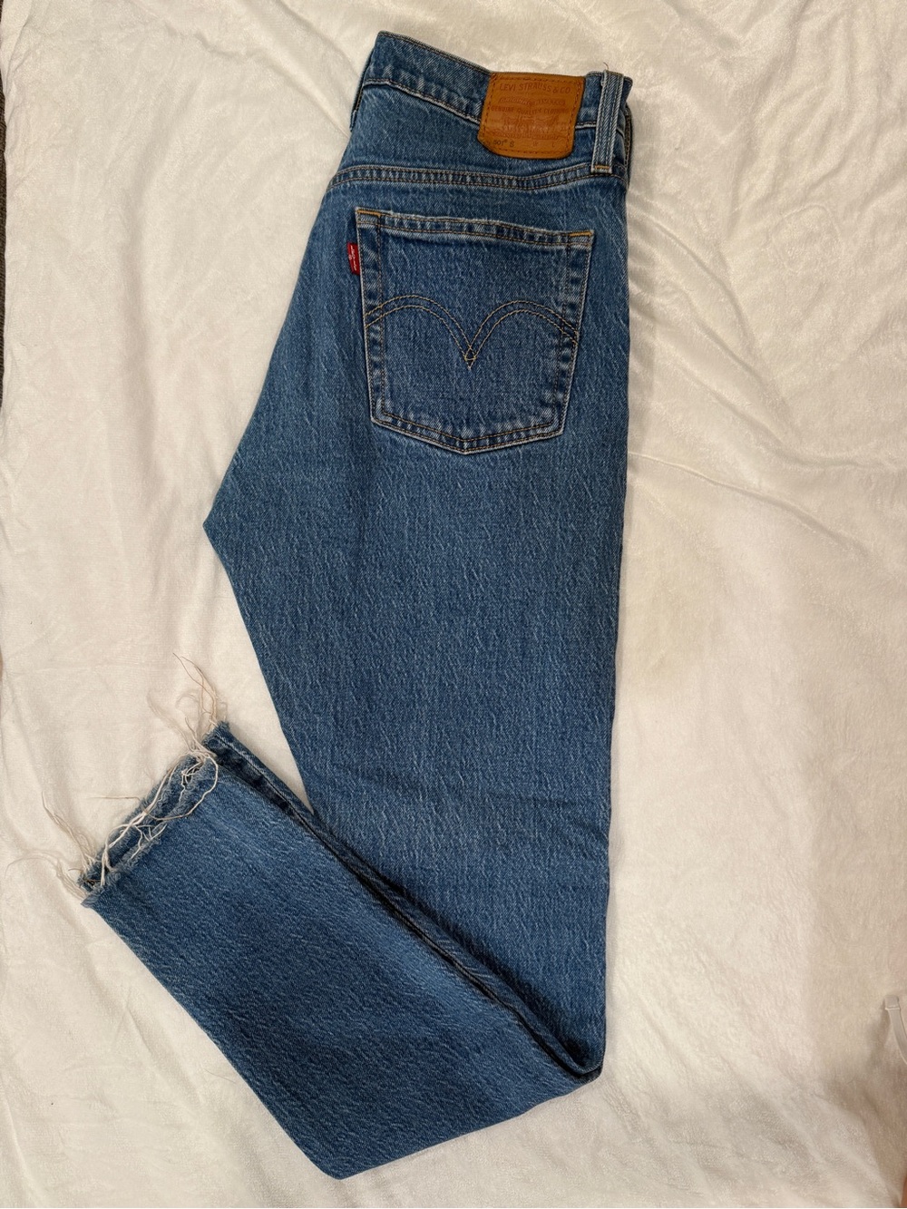 Levi's Light Blue Denim Jeans with Gold Stitching